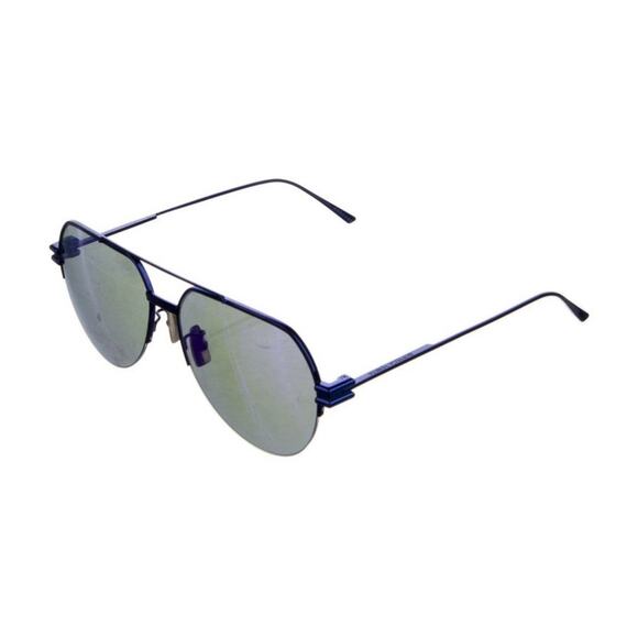 BOTTEGA VENETA BV1046S 008 59mm Matte Blue Square Aviator Sunglasses Italy - Picture 4 of 5